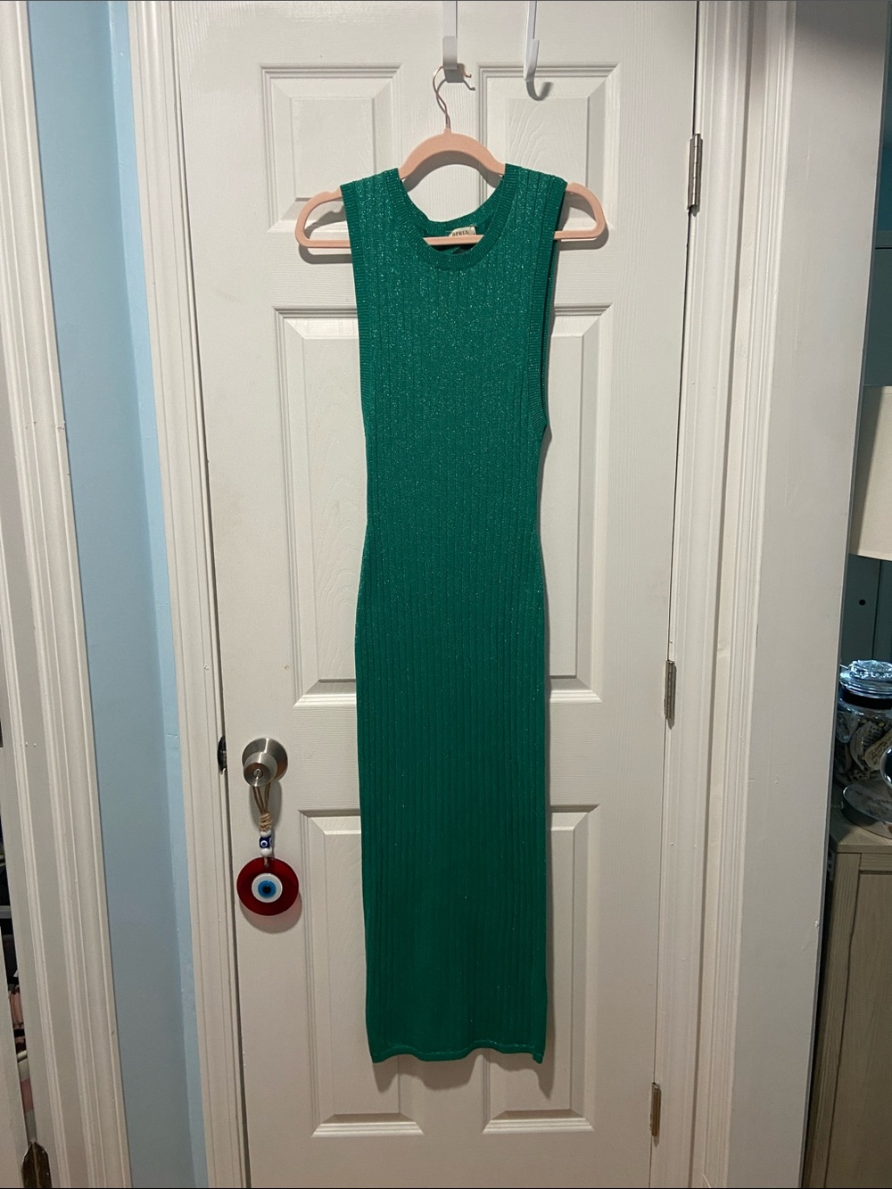 Spell Emerald Green Ribbed Maxi Dress